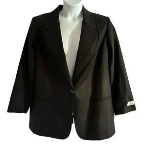 Sag Harbor Wool Blazer Women's size 16W black NWT